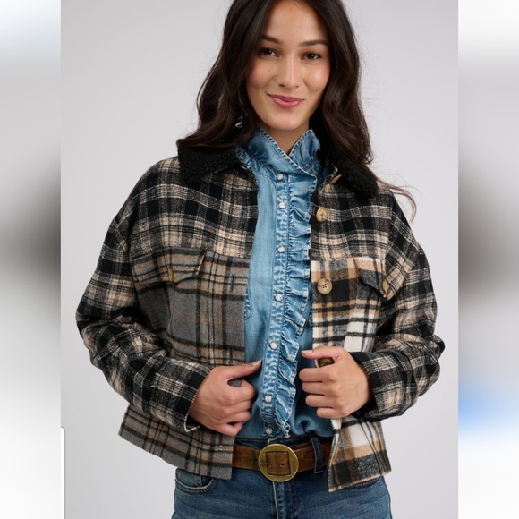 Ivy Jane Patched Plaid Jacket Sz S ($189)